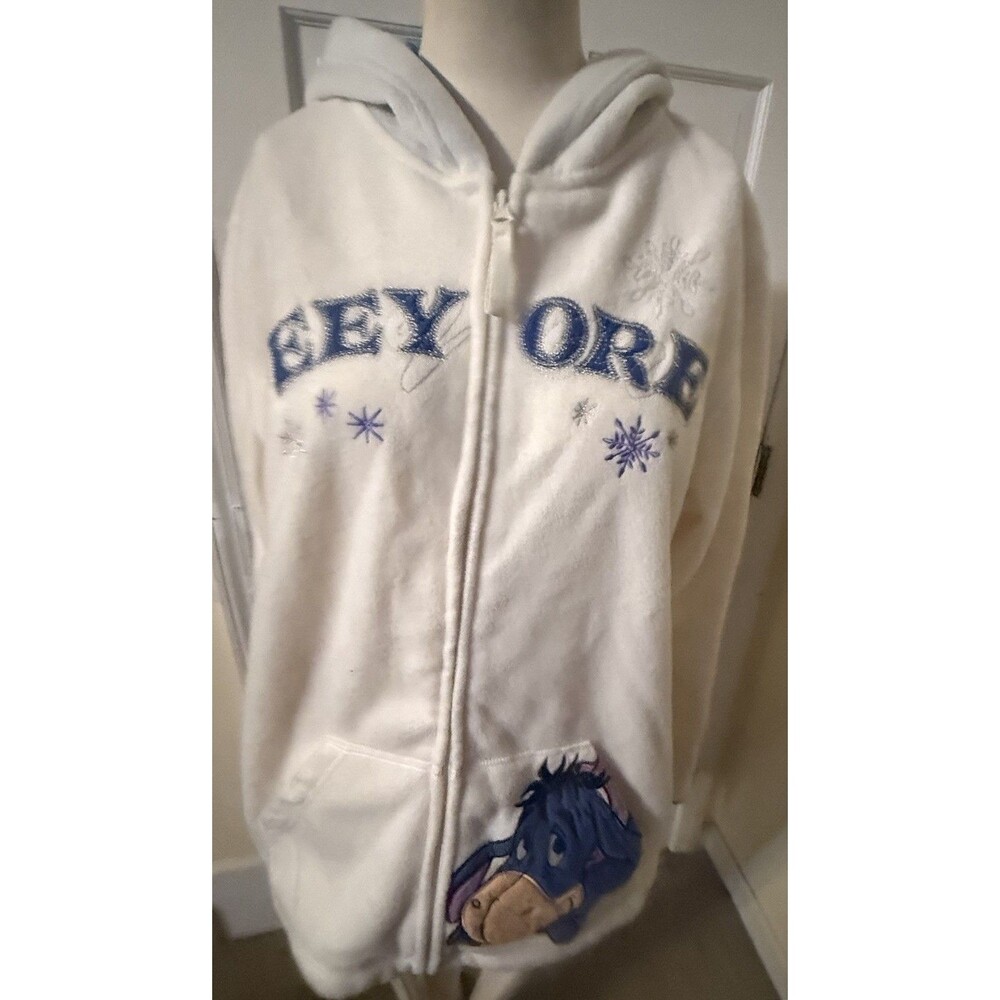 Disney Eeyore Fleece Zip Front Jacket with Embroidered Details Women L (11-13)
